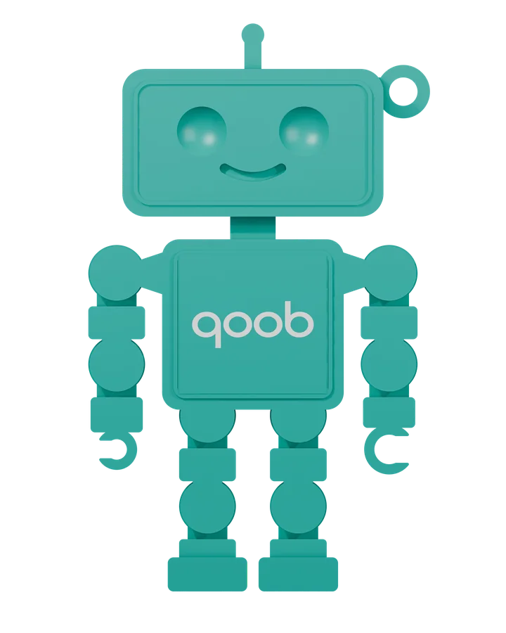 Qooboid in Lagoon Teal, front view