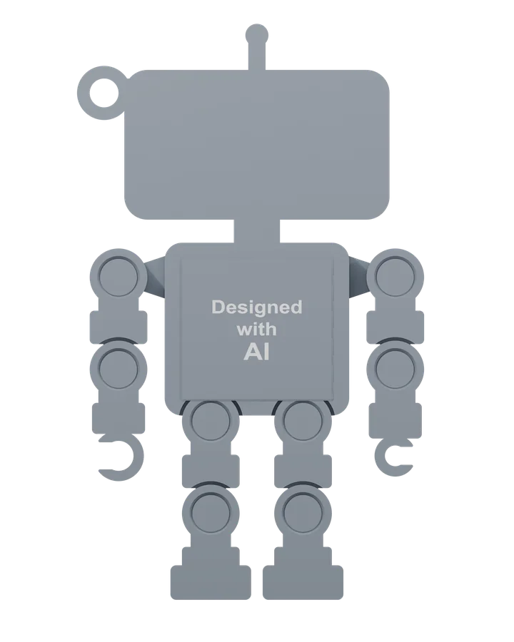 Qooboid in Lunar Silver, back view