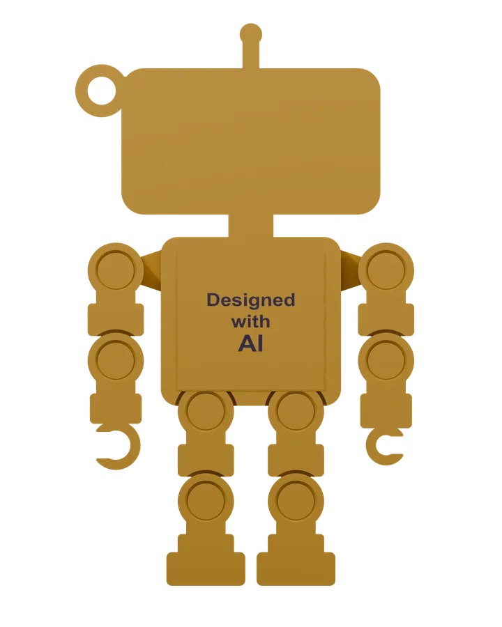 Qooboid in Champagne Gold, back view