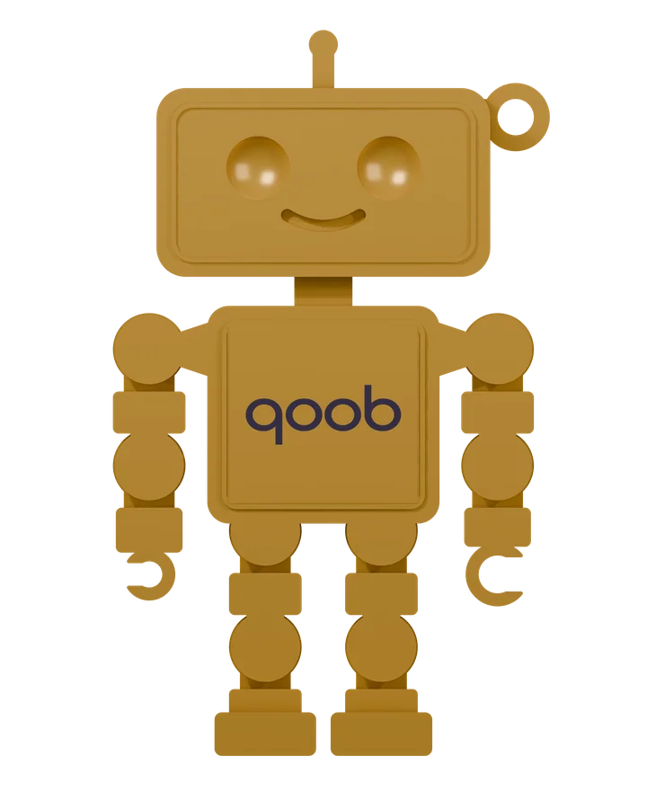 Qooboid in Champagne Gold, front view